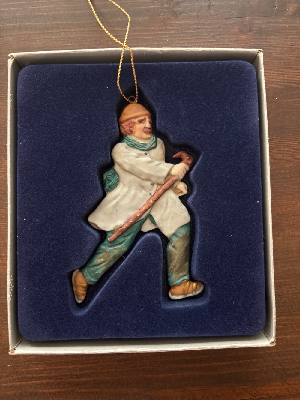 Village square porcelain Christmas ornament by Russ Berrie